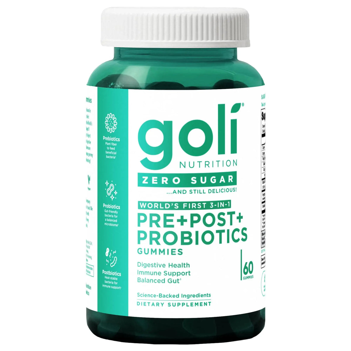 Goli Zero Sugar Pre Pro Postbiotic Gummies - Worlds First 3-in-1 with DE111, XOS, MCC1849 - No Sugar Alcohols - Vegan, Keto-Friendly, Non-GMO GoliBuy Supplements Australia