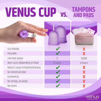 Venus Large Menstrual Cup – High Capacity for Heavy Flow -Made in USA - 100% Medical Grade Silicone VENUSBuy Supplements Australia