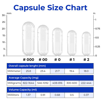 ATLEMISME Empty Vegan Capsules Size 000-1000 Count Vegetable Capsules for DIY Filling with 2 Micro Lab Spoons ATLEMISMEBuy Supplements Australia