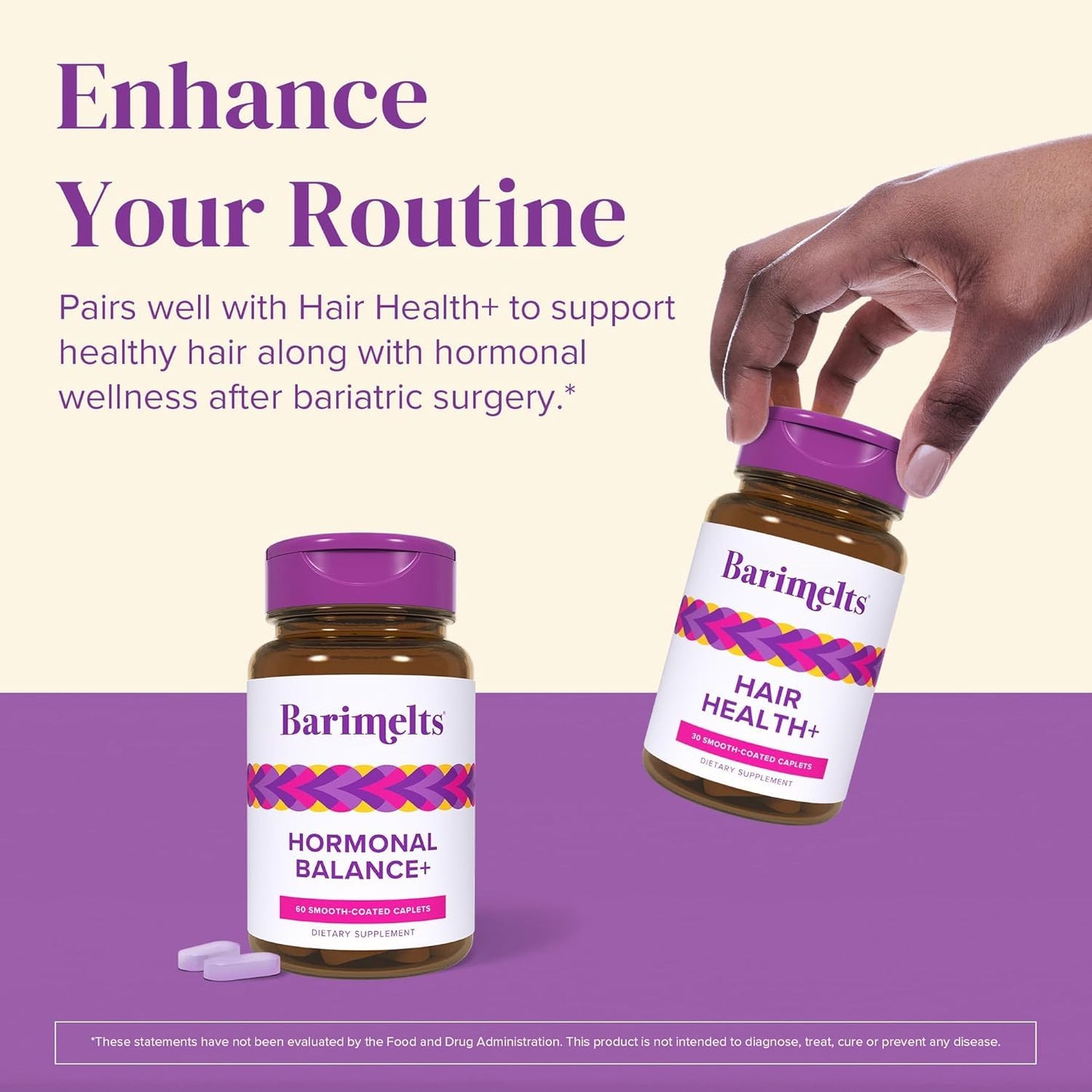 BariMelts Hormonal Balance+ for GLP-1 Users and Bariatric Patients - DIM, NAC & Chasteberry Supports Hormone Balance for Women - 60 Smooth-Coated Caplets (1-Month Supply) BariMeltsBuy Supplements Australia