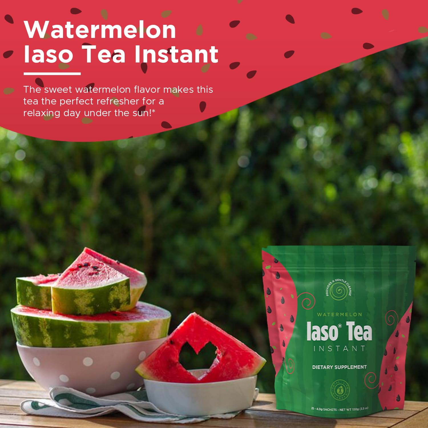 Iaso Instant Tea Watermelon Flavor - 4 grams (25 Sachets) Total Life ChangesBuy Supplements Australia