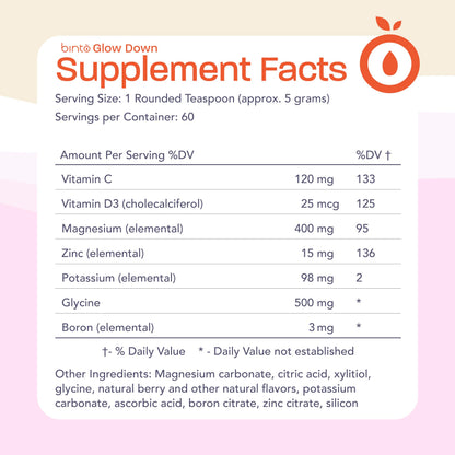 Binto Glow Down - Sleep Better & De-Stress with Our Berry Vanilla Magnesium Drink Mix, Made in USA, Sugar-Free, Preservative-Free, Gluten-Free Drink Mix (60 Day Supply) BintoBuy Supplements Australia