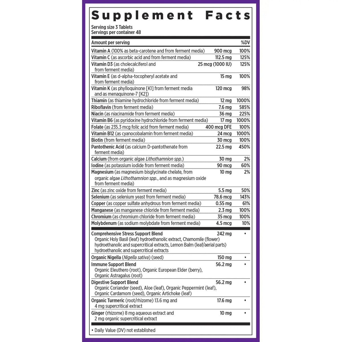 New Chapter Perfect Calm - Daily Multivitamin for Stress & Mood Support with B Vitamins + Holy Basil + Lemon Balm New Chapter