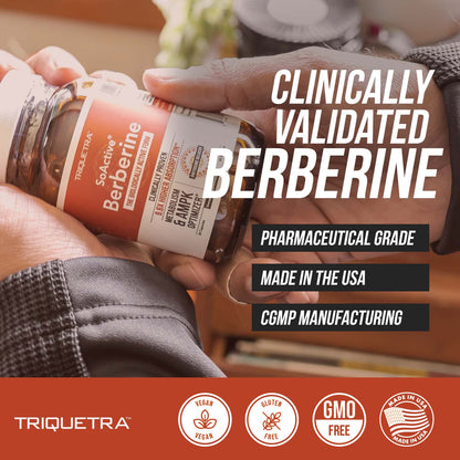 SoActive Berberine 550mg: 9.6X Higher Absorption, Clinically Proven Most Effective Triquetra HealthBuy Supplements Australia