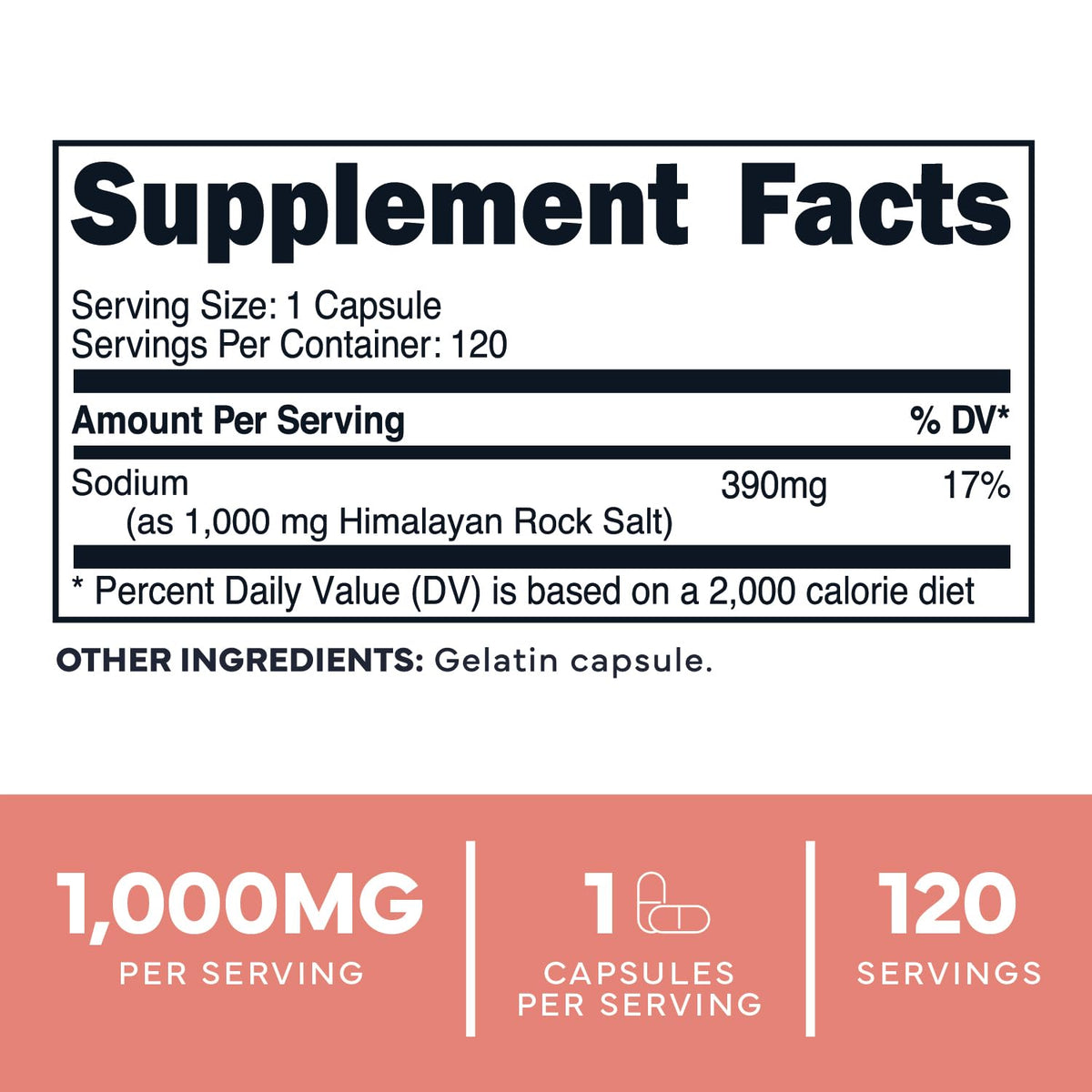 Type Zero Himalayan Rock Salt Capsules (120 Capsules) (1000mg per Serving) Type ZeroBuy Supplements Australia