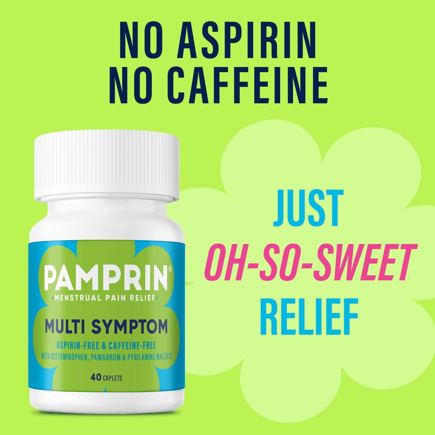 Pamprin Multi-Symptom Formula, with Acetaminophen, Menstrual Period Symptoms Relief including Cramps, Pain, Bloating, and Irritability 40 Caplets PamprinBuy Supplements Australia