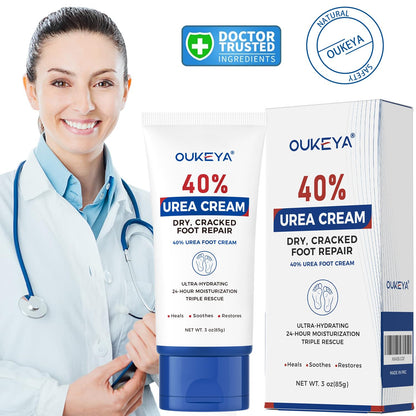 OUKEYA Urea Cream 40 Percent Tube 3 Oz, Foot & Hand Cream for Dry Cracked, 40 per Urea Lotion for Feet Maximum Strength OUKEYA buy supplements Au