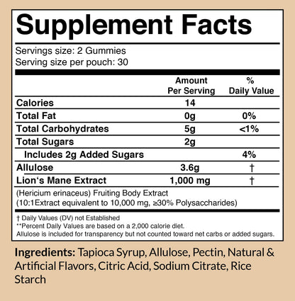 Erth Wellness Lion’s Mane Mushroom Gummies – 10,000mg Fruiting Body Extract per Serving – Brain & Focus Support – Daily Nootropic – Vegan, Low Sugar, Non-GMO – 60 Ct Erth WellnessBuy Supplements Australia