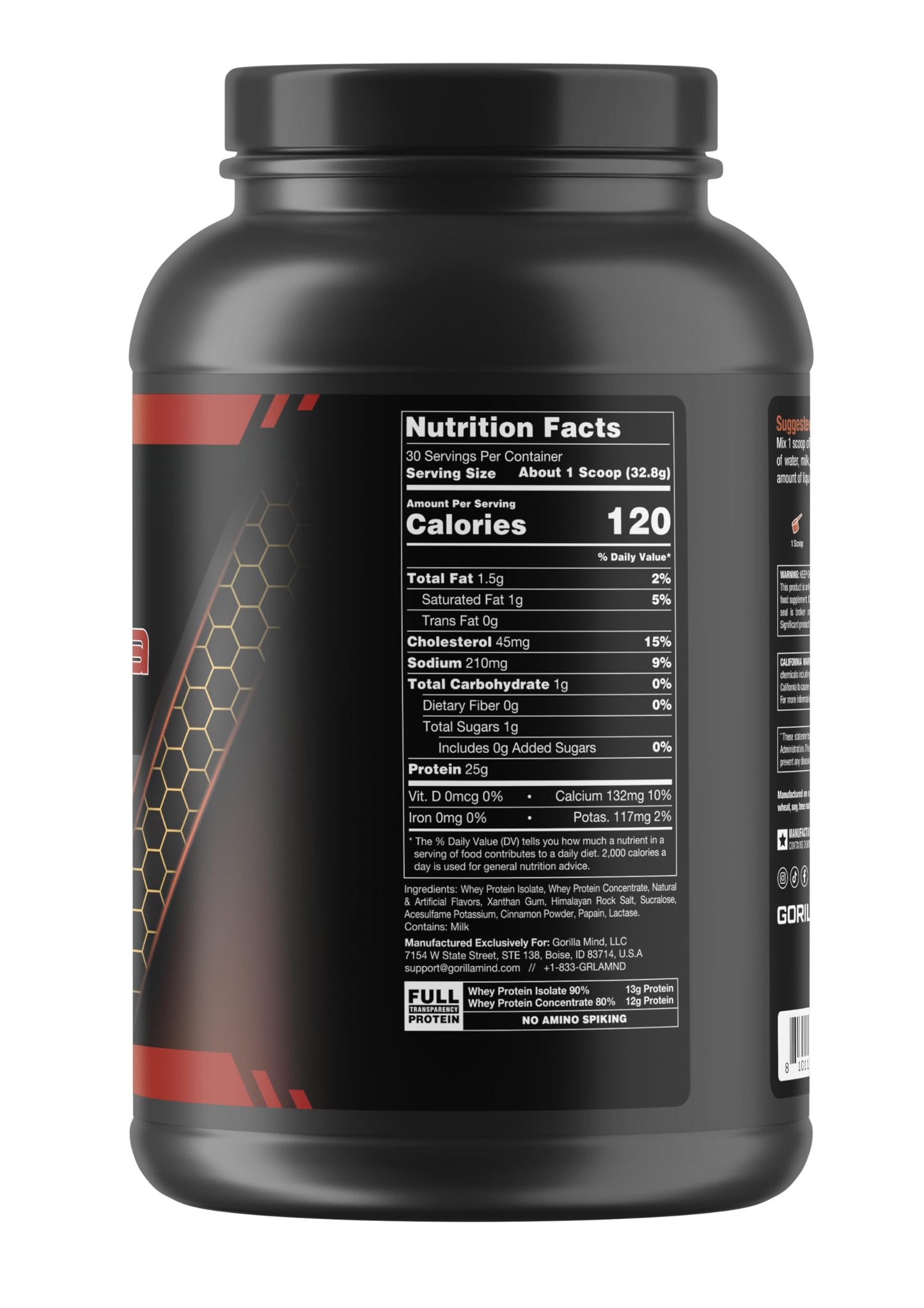 Gorilla Mode Premium Whey Protein - Cinnamon Churro / 25 Grams of Whey Protein Isolate Gorilla MindBuy Supplements Australia