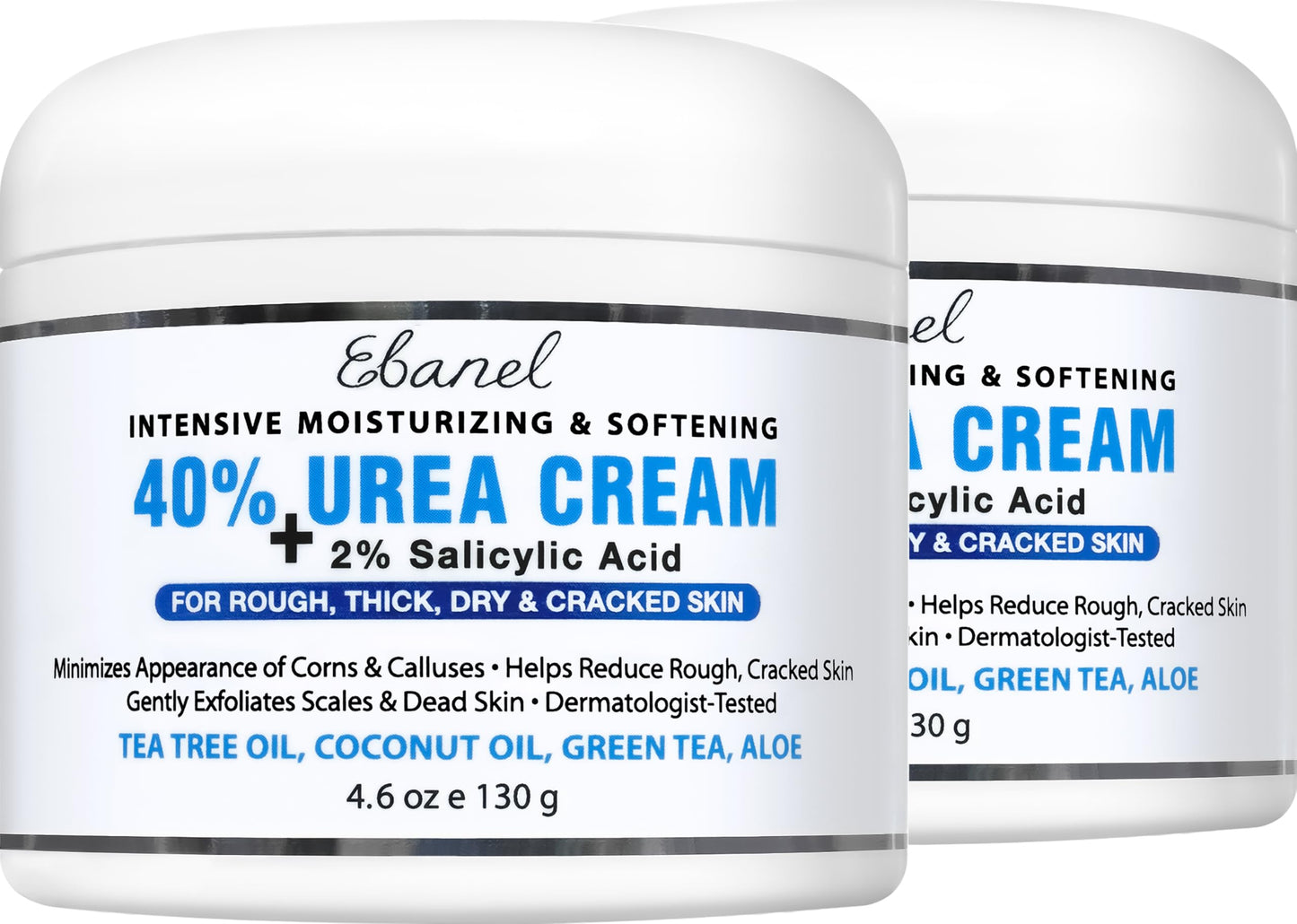 Ebanel Urea Cream 40% plus Salicylic Acid 2%, Foot Cream for Dry Cracked Heels Feet Knees Elbows Hands, Foot Dead Skin Cuticle Callus Remover Toenail Softener, Keratolytic Skin Barrier Repair, 2-Pack Ebanel buy supplements Au