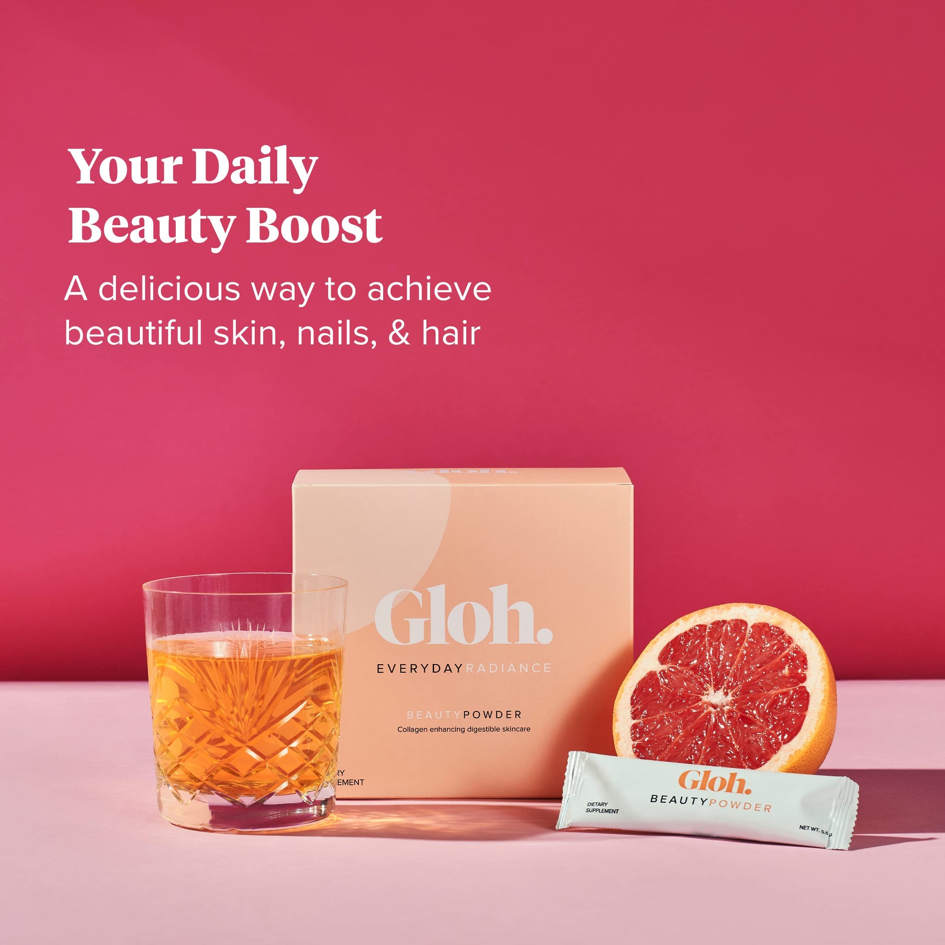 Gloh. Marine Collagen Powder for Women - Peach Flavor Collagen Supplements for Women with Hyaluronic Acid, Vitamin A, B2, B6 Gloh.Buy Supplements Australia