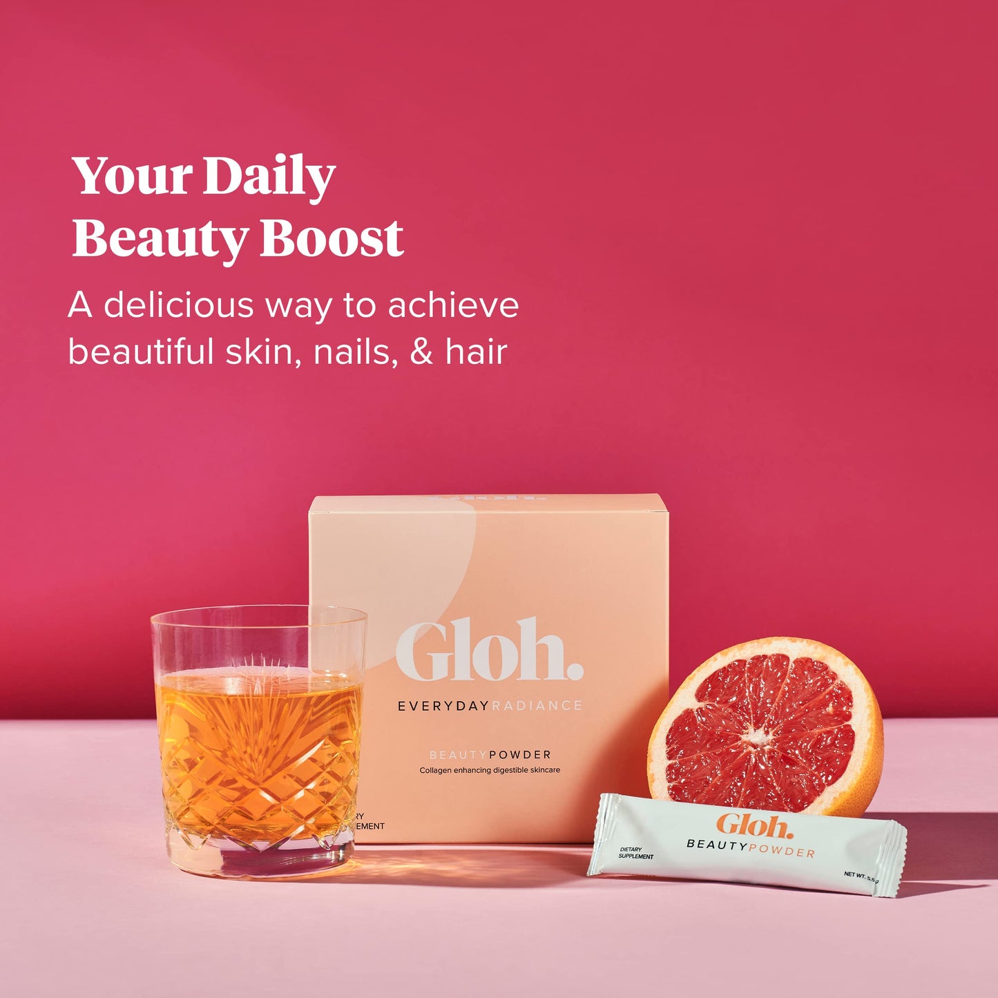 Gloh. Marine Collagen Powder for Women - Peach Flavor Collagen Supplements for Women with Hyaluronic Acid, Vitamin A, B2, B6 Gloh.Buy Supplements Australia