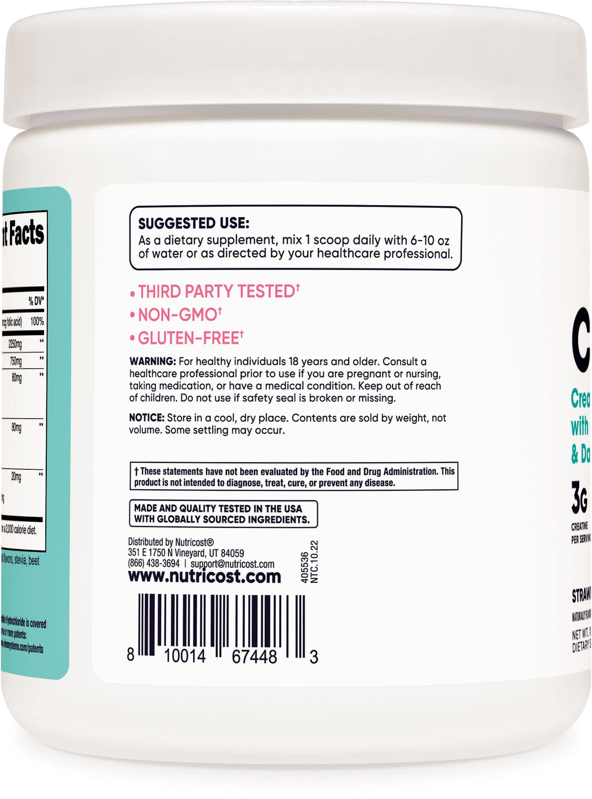 Nutricost Creatine Monohydrate Powder for Women, Micronized, Strawberry Lemonade NutricostBuy Supplements Australia