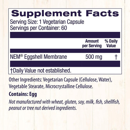 Healthy Origins Eggshell Membrane (NEM), 500 mg - Natural Collagen and Joint Support Healthy OriginsBuy Supplements Australia