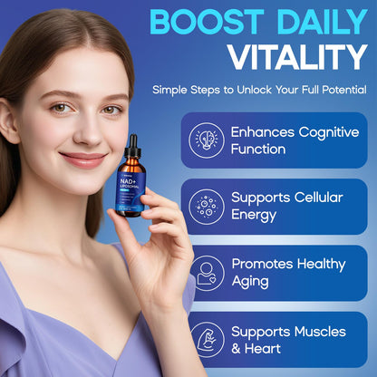 Liposomal NAD Liquid Supplement - 1500mg NAD+ Drops for Women & Men with Resveratrol & Nicotinamide Riboside, PQQ, Collagen & Turmeric for Anti-Aging & Longevity, Cellular Energy Health, 2 Fl Oz loiomayBuy Supplements Australia