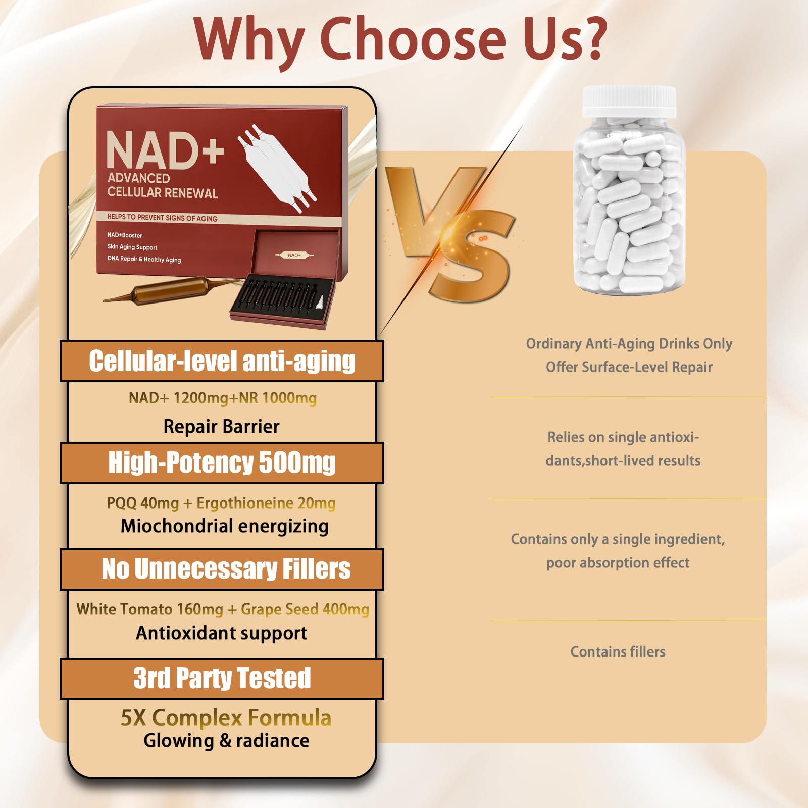 NAD+Advanced Cellular Renewal - 1200mg NAD+Liquid Supplements for Energy & Focus - 10 Vials (1) LexenicBuy Supplements Australia
