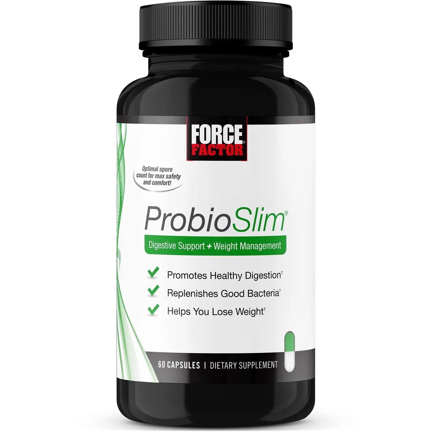 Force Factor ProbioSlim Probiotics for Women and Men, Probiotics for Digestive Health to Reduce Bloating, Gas, & Occasional Diarrhea, with Prebiotics, LactoSpore, & Green Tea for Energy, 60 Capsules ProbioSlimBuy Supplements Australia