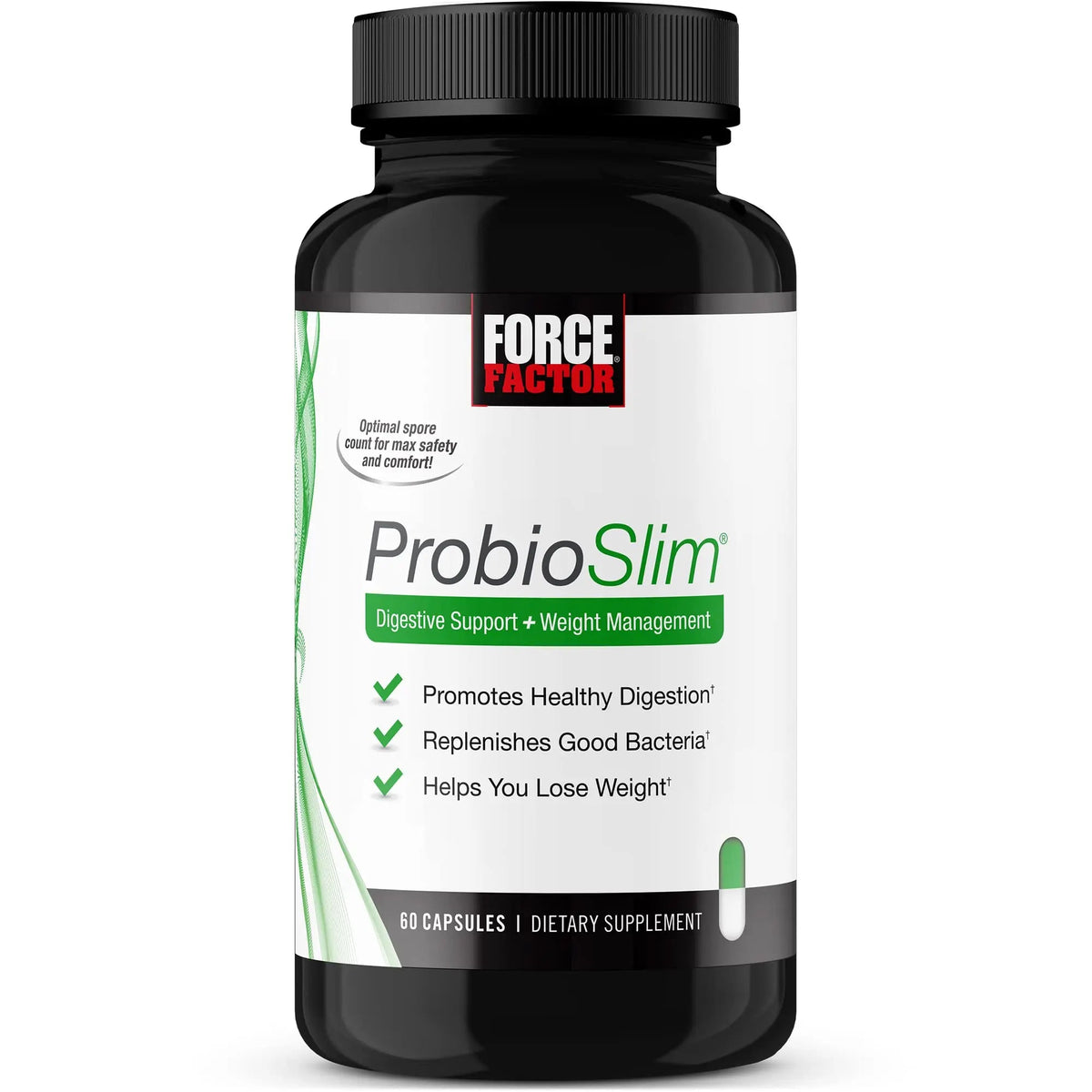 Force Factor ProbioSlim Probiotics for Women and Men, Probiotics for Digestive Health to Reduce Bloating, Gas, & Occasional Diarrhea, with Prebiotics, LactoSpore, & Green Tea for Energy, 60 Capsules ProbioSlimBuy Supplements Australia