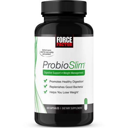 Force Factor ProbioSlim Probiotics for Women and Men, Probiotics for Digestive Health to Reduce Bloating, Gas, & Occasional Diarrhea, with Prebiotics, LactoSpore, & Green Tea for Energy, 60 Capsules ProbioSlimBuy Supplements Australia