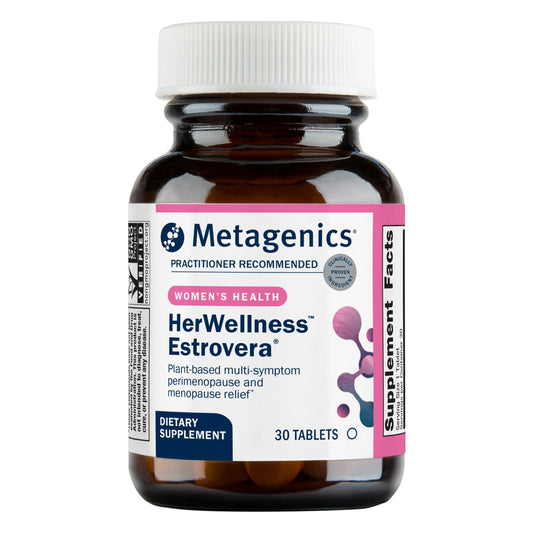 Metagenics HerWellness Estrovera - Hormone-Free Plant-Based Supplement - Supports Menopause & Perimenopause Relief - Hot Flashes, Night Sweats, Multi-Symptom Support - Vegetarian, Non-GMO - 30 Tablets MetagenicsBuy Supplements Australia