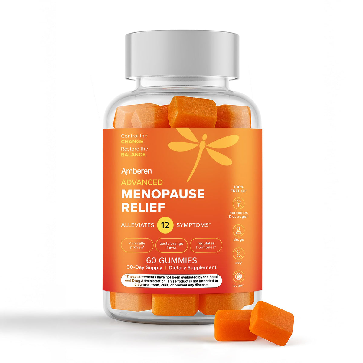 Amberen Menopause Supplement for Women, 60 Gummies, Clinically Proven, Helps Support Hormone Balance, Helps Relieve 12 Menopause Symptoms: Hot Flashes, Night Sweats, Mood Swings and More AmberenBuy Supplements Australia