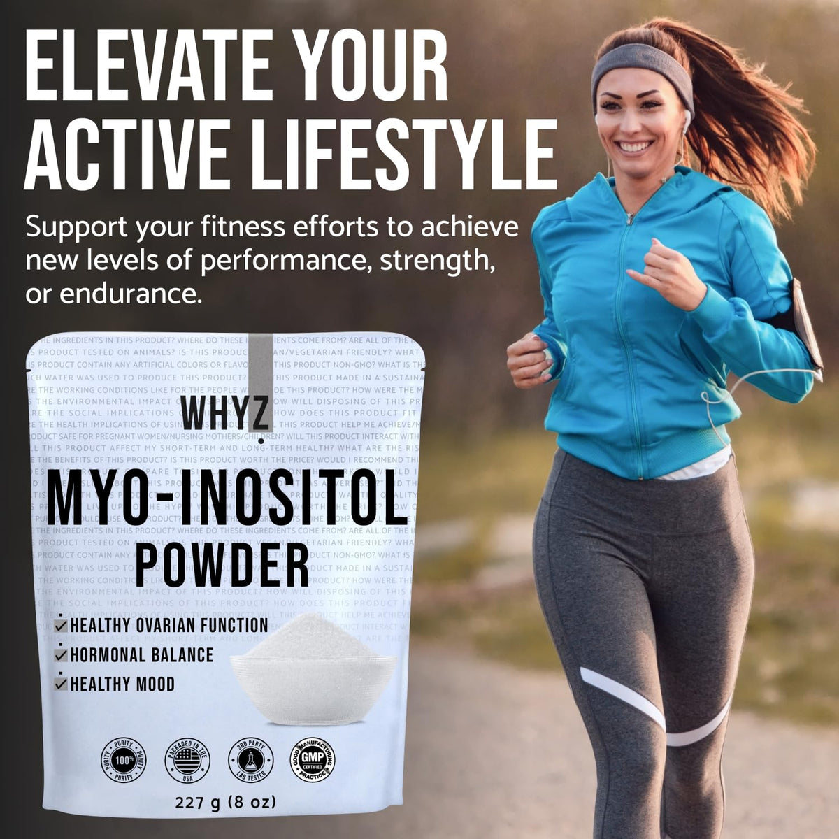 Myo-Inositol Powder 8oz, Natural Myo Inositol Supplement for Ovarian Support WHYZBuy Supplements Australia