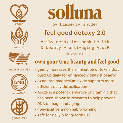 Solluna by Kimberly Snyder Oxygenated Magnesium Colon Cleanse with Asc2P — Gentle Detoxification and Bloating Relief — Fast Acting, Non-Laxative Detox for Digestive Health (90CT) Vegan & Non-GMO Solluna by Kimberly SnyderBuy Supplements Australia