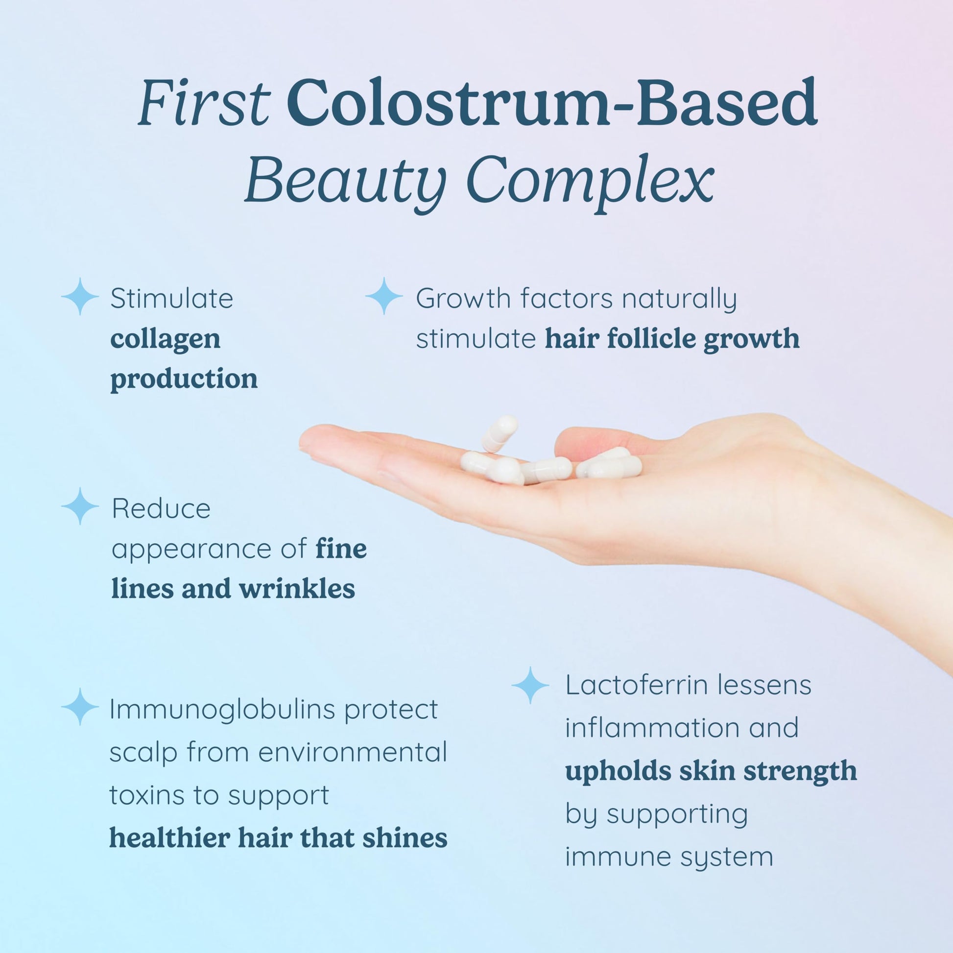 WONDERCOW Hair Skin and Nails Vitamins w/Bovine Colostrum, Collagen, Hyaluronic Acid, Biotin, Zinc, & Lactoferrin┃Supports Faster Hair Growth, Stronger Nails and Glowing Skin (30 Servings, Capsule) WONDERCOW buy supplements Au