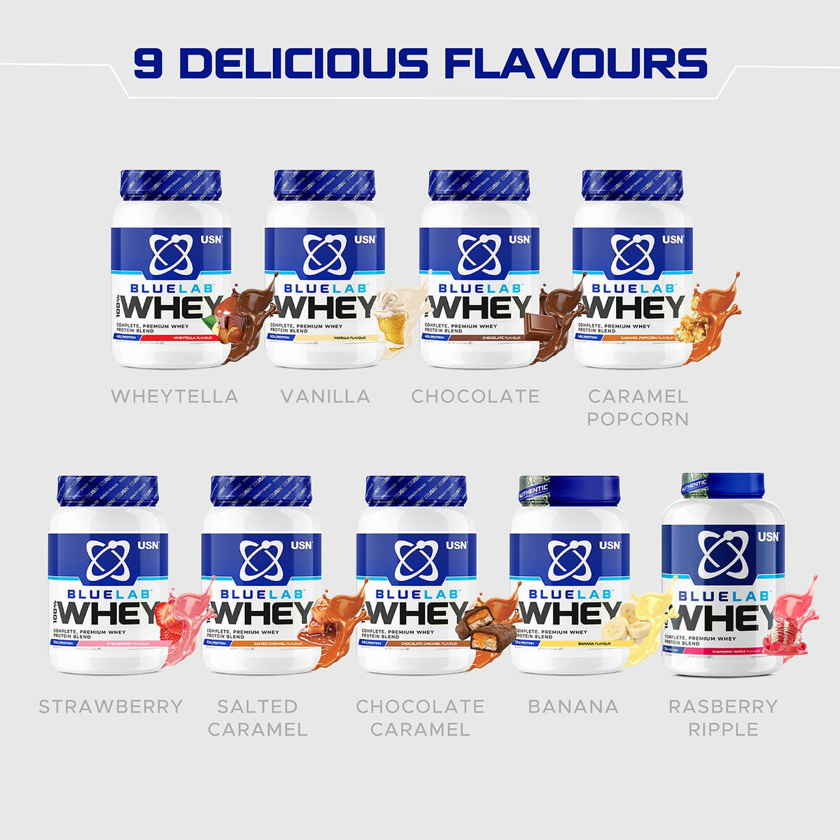 USN Blue Lab Whey Protein Powder: Chocolate Caramel - Whey Protein 908g USNBuy Supplements Australia