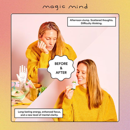 Magic Mind Energy And Focus Drink Shots - Stress Relieving, No Jitters, Ashwagandha, Vitamin B12, Vitamin C, Matcha Green Tea, Functional Mushrooms - 2 FL Oz (15 Pack) Magic MindBuy Supplements Australia