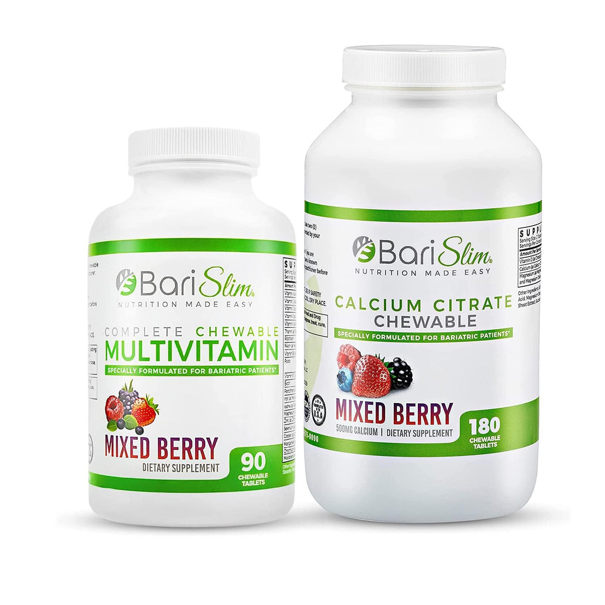 BariSlim Bariatric Calcium Citrate & Complete Chewable Bariatric Multivitamin - Bariatric Vitamin and Supplement for Post Bariatric Surgery Including Gastric Bypass and Gastric Sleeve BariSlim buy supplements Au