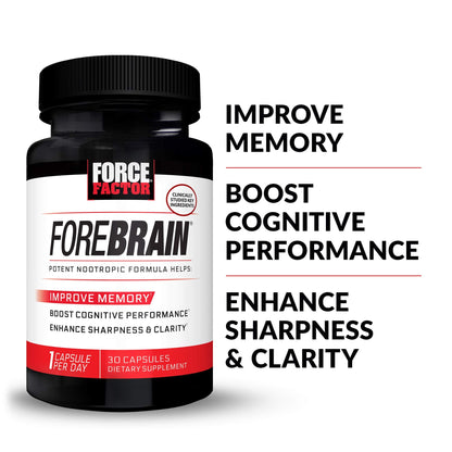 Force Factor Forebrain Nootropic Brain Supplement to Improve Memory, Boost Focus, Increase Mental Energy, and Support Brain Health with Caffeine, Bacopa, and Huperzine A, 30 Capsules Force FactorBuy Supplements Australia