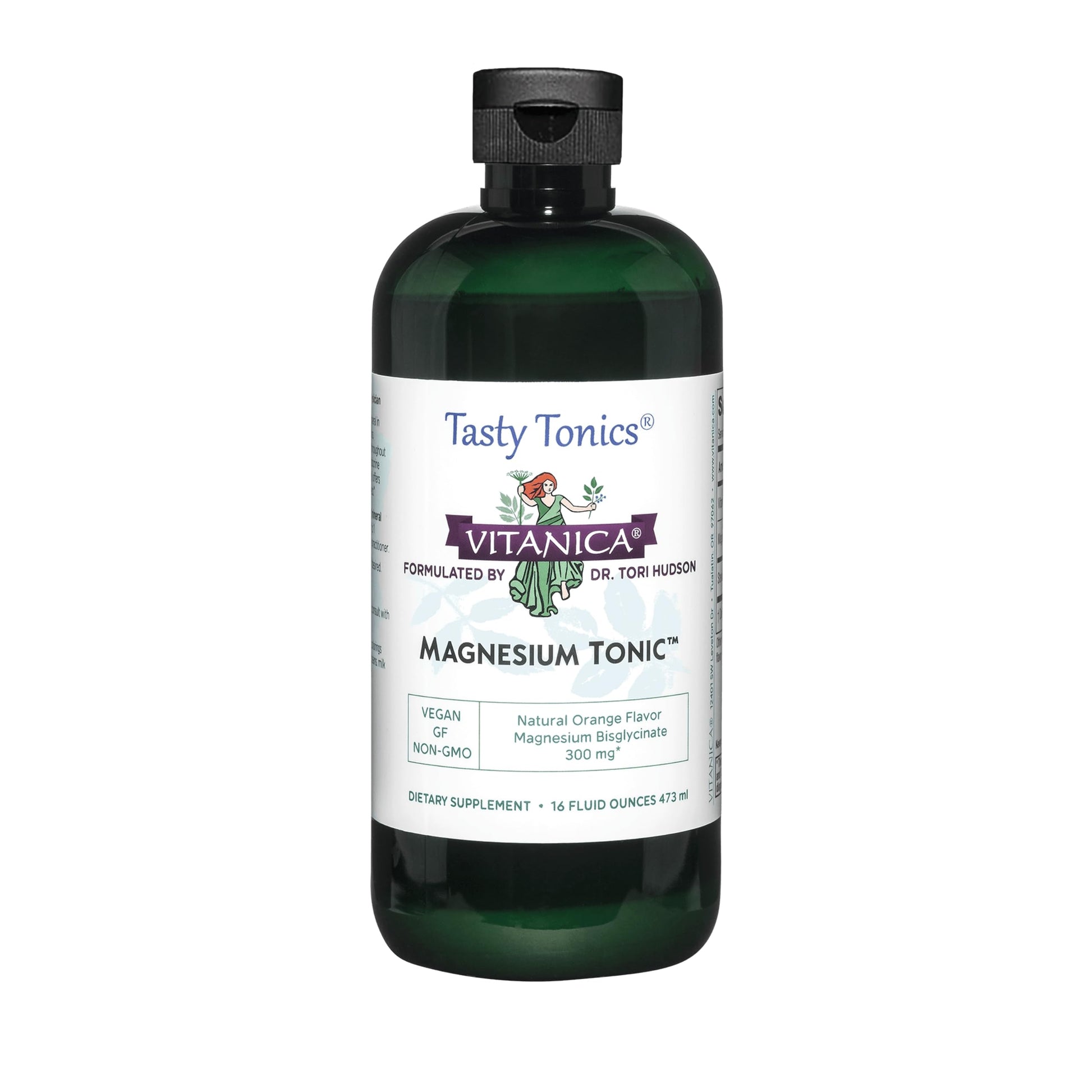 Vitanica Magnesium Tonic, Liquid Magnesium Bisglycinate Chelate 300 mg with Vitamin B6, Dr Formulated Supplement, Orange Flavor, Vegan, Gluten Free and Non-GMO,16 fl oz VitanicaBuy Supplements Australia