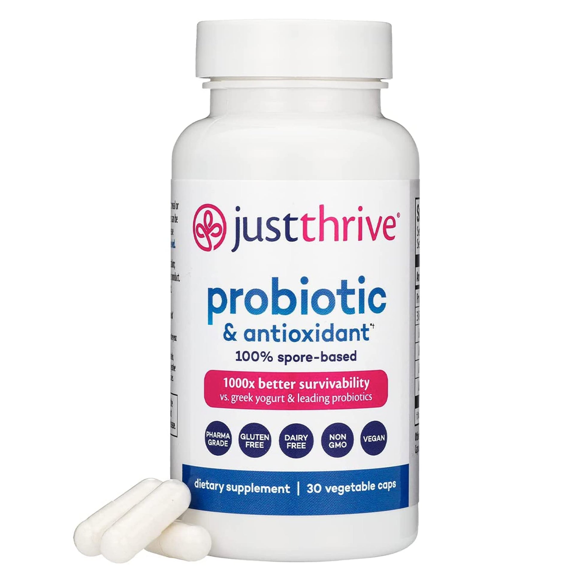 Just Thrive Probiotic & Antioxidant Supplement - 100% Spore-Based Digestive and Immune Support - Gluten Free, 30 Caps Just Thrive canada supplements