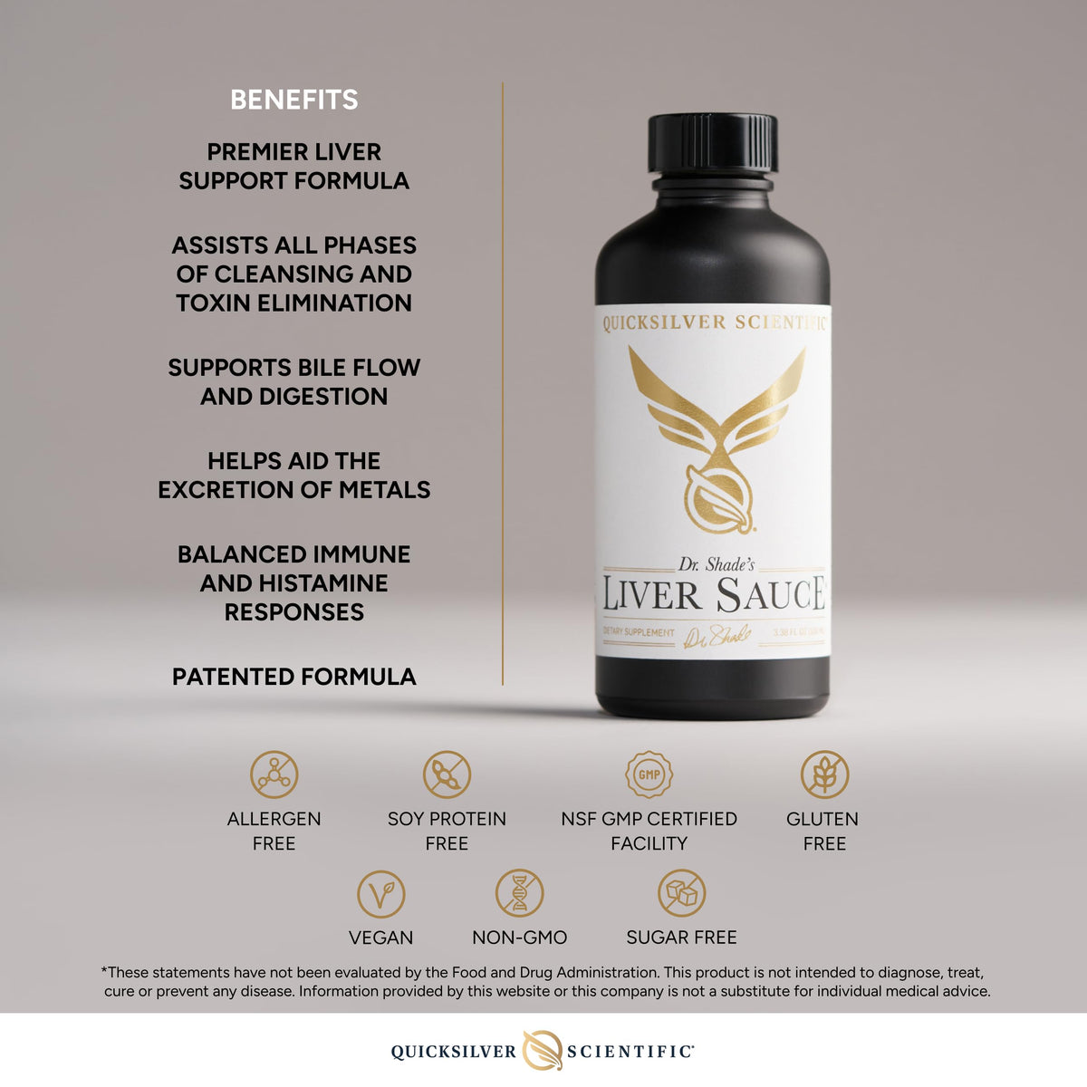 Quicksilver Scientific Liver Sauce - Liposomal Liver Detox with DIM, Quercetin, Lipoic Acid, Milk Thistle and Dandelion Root Supplement - Supports Bile & Toxin Momentum (100 ml / 3.38 oz) Quicksilver ScientificBuy Supplements Australia