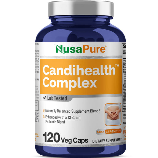 NusaPure CandiHealth Complex (Non-GMO, Vegan) 120 Veggie Capsules NusaPureBuy Supplements Australia
