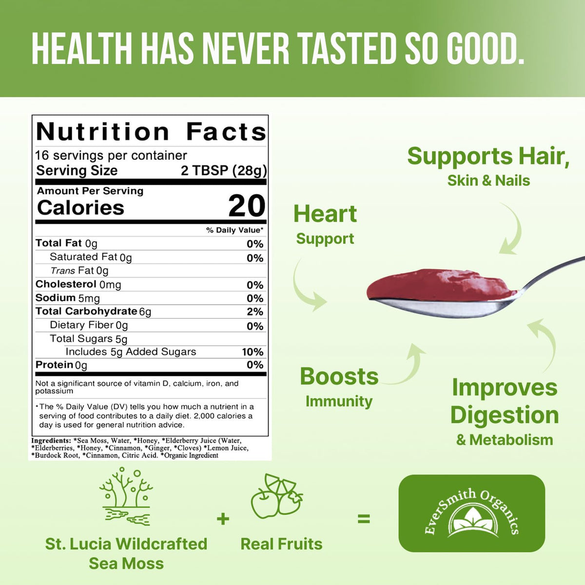 EverSmith Organics - Wildcrafted Irish Sea Moss Gel | Made in USA | Rich in Vitamins EverSmith OrganicsBuy Supplements Australia
