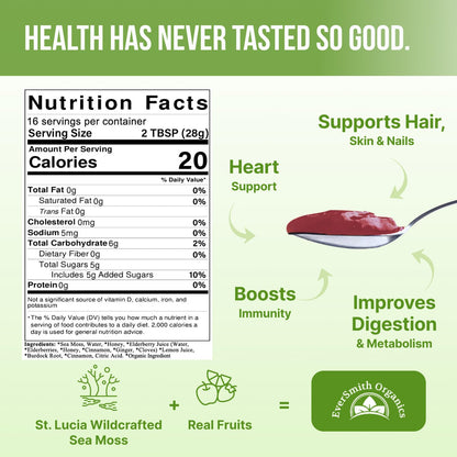 EverSmith Organics - Wildcrafted Irish Sea Moss Gel | Made in USA | Rich in Vitamins EverSmith OrganicsBuy Supplements Australia