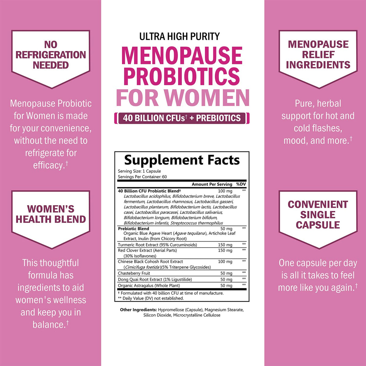 Menopause Support Probiotics for Women - Unique Menopause Relief for Hot Flashes BioSchwartzBuy Supplements Australia