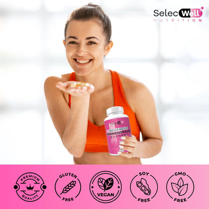 Perimenopause & Menopause Support Supplement for Women – Multi‑Symptom Relief with Black Cohosh & Red Clover Isoflavones | Ashwagandha Adaptogen & Herbal Blend | Hormone Balance Support | 120 Capsules SelecWellBuy Supplements Australia