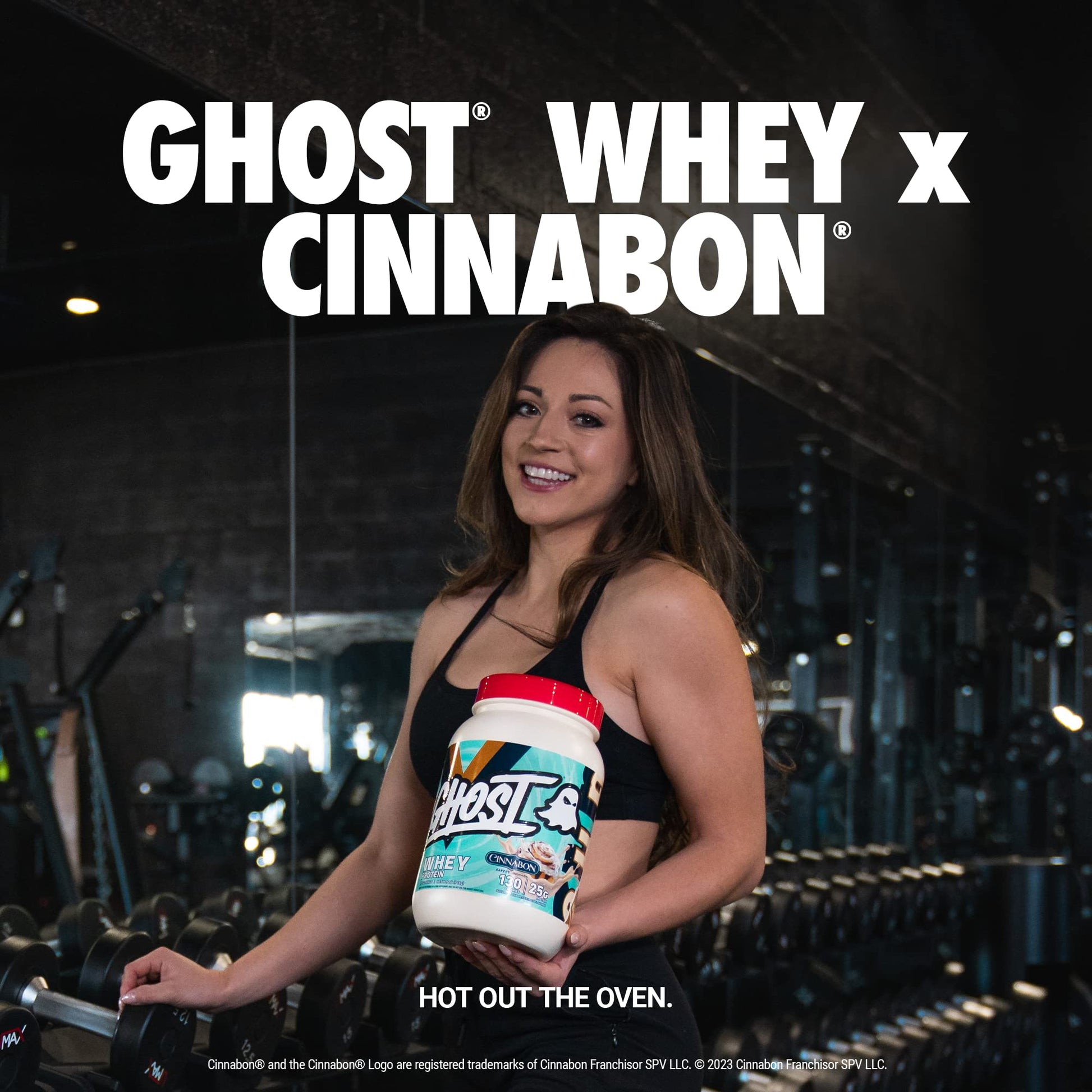 GHOST Whey Protein Powder, Cinnabon - 2LB Tub, 25G of Protein - Cinnamon Roll Flavore GHOSTBuy Supplements Australia