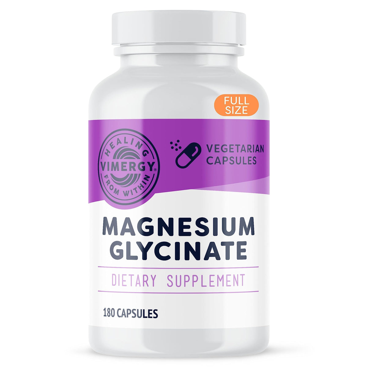 VIMERGY Magnesium Glycinate – Stress Support – Chelated to Avoid Tummy Upset*– Promotes Heart Health & Energy*