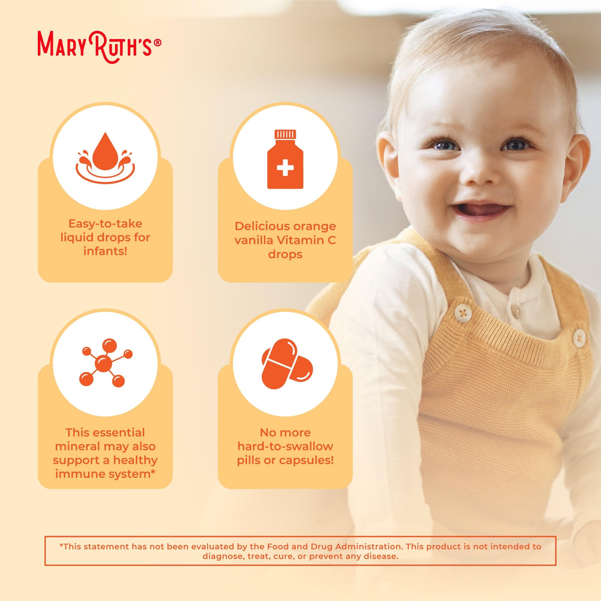 MaryRuth Organics Infant & Baby Vitamin C Supplement | USDA Organic Vitamin C Liquid Drops for Infants | Ages 6-12 Months | Immune Support | Overall Health | Vegan | Non-GMO | Gluten Free | 2 Fl Oz MARYRUTH'SBuy Supplements Australia