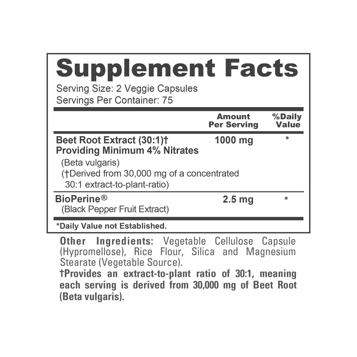 NusaPure Beet Root 30:1 Extract, 1000 mg Equivalent to 30,000 mg 150 Veggie caps (Vegan, Non-GMO & Vegan 4% Nitrates) Bioperine NusaPureBuy Supplements Australia