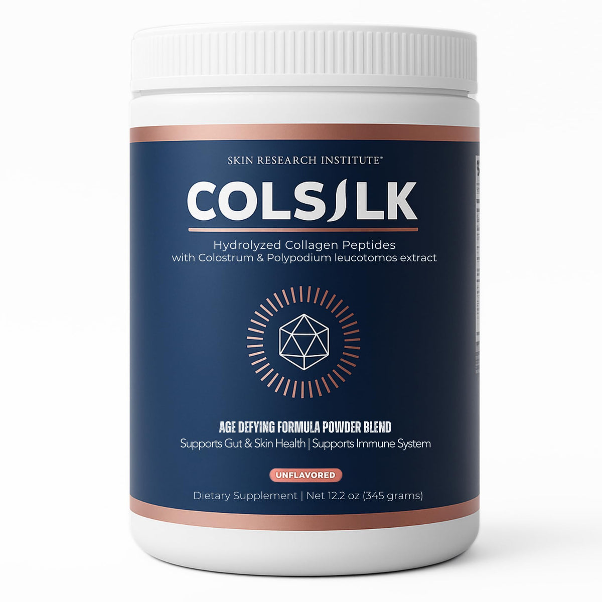 SRILabs ColSilk Unflavored Hydrolyzed Collagen Powder with Colostrum and Polypodium - Skin, Hair, Nails, Gut Health and Joint Support - One Scoop Daily | 1 Month Supply Skin Research InstituteBuy Supplements Australia