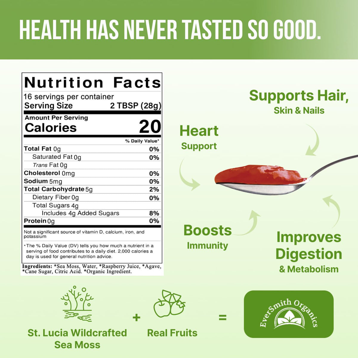 EverSmith Organics - Wildcrafted Irish Sea Moss Gel | Made in USA | Rich in Vitamins EverSmith OrganicsBuy Supplements Australia