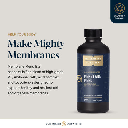 Quicksilver Scientific Membrane Mend - Brain, Cellular & Healthy Aging Support with Phosphatidyl Choline (PC), Vitamin E Tocotrienols, Ahiflower Oil & Astaxanthin Supplements (3.38oz / 100ml) Quicksilver ScientificBuy Supplements Australia