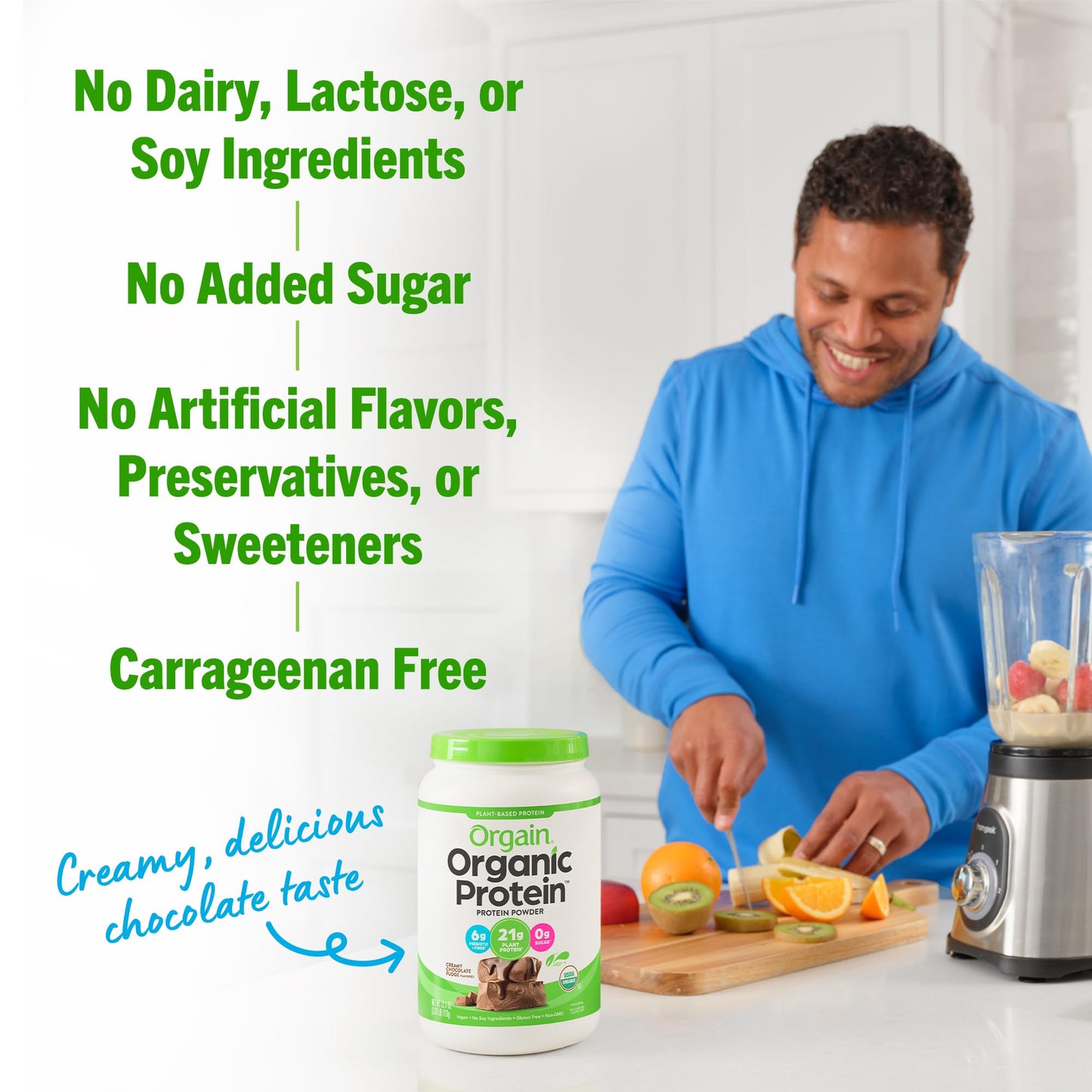 Orgain Organic Vegan Protein Powder, Creamy Chocolate Fudge - 21g Plant Based Protein OrgainBuy Supplements Australia