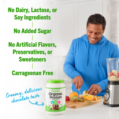 Orgain Organic Vegan Protein Powder, Creamy Chocolate Fudge - 21g Plant Based Protein OrgainBuy Supplements Australia