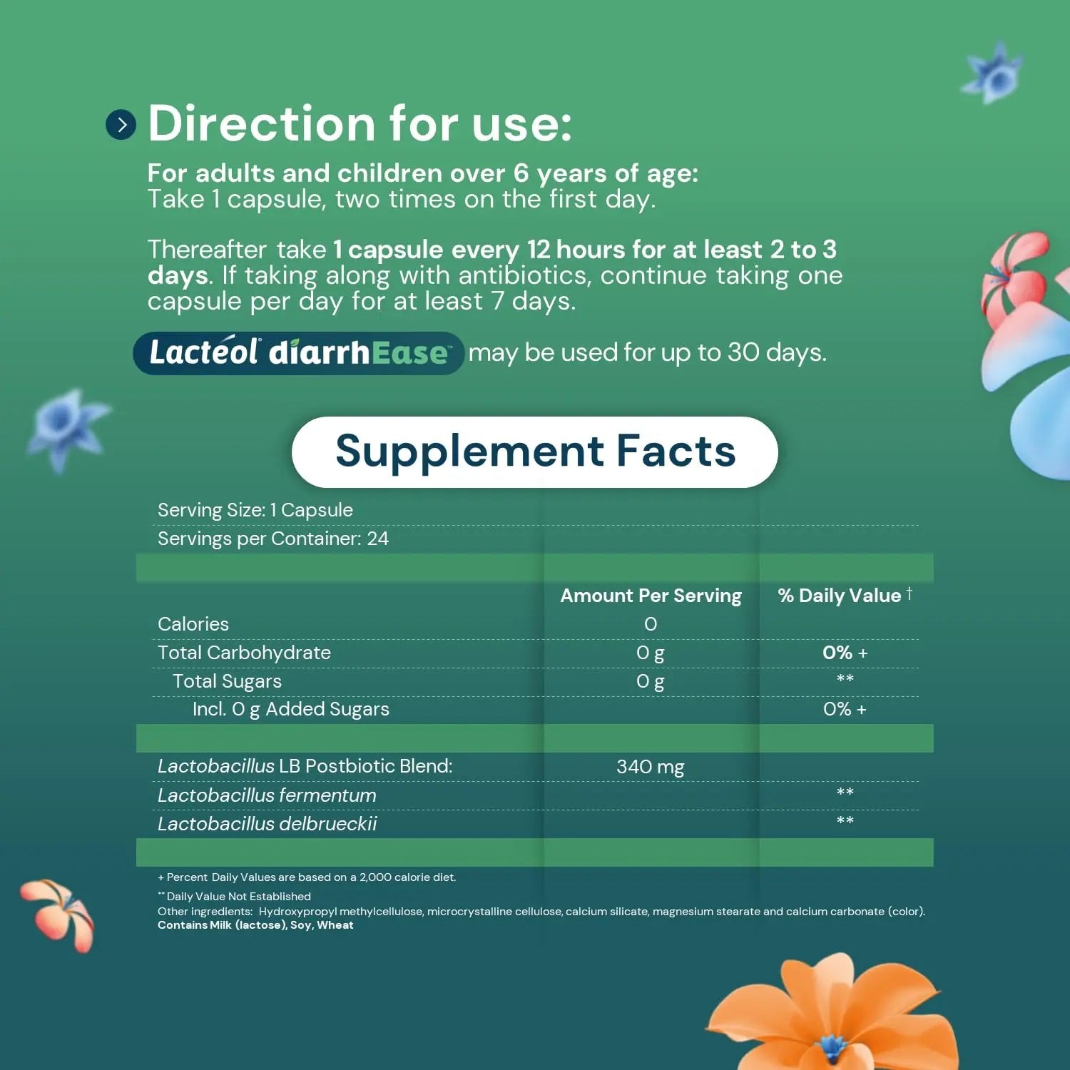Lactéol diarrhEase- a Safe, Drug Free and clinically Tested postbiotic Strain That Helps soothes Occasional Digestive Upset and Shortens The Duration of Occasional Diarrhea, 24 Count LactéolBuy Supplements Australia